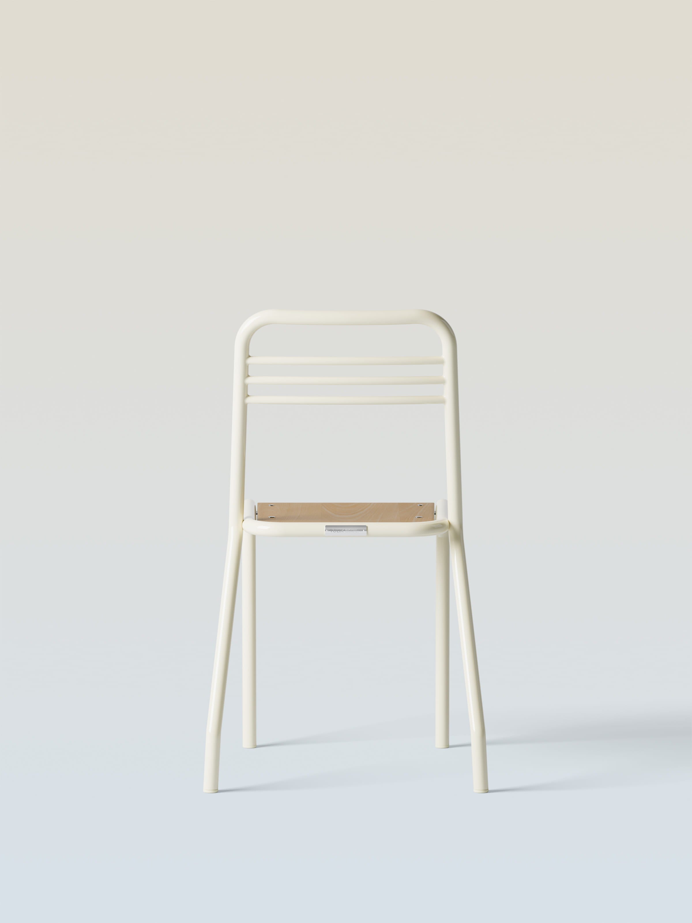 Chaise UD assise bois - Blanc Perlé