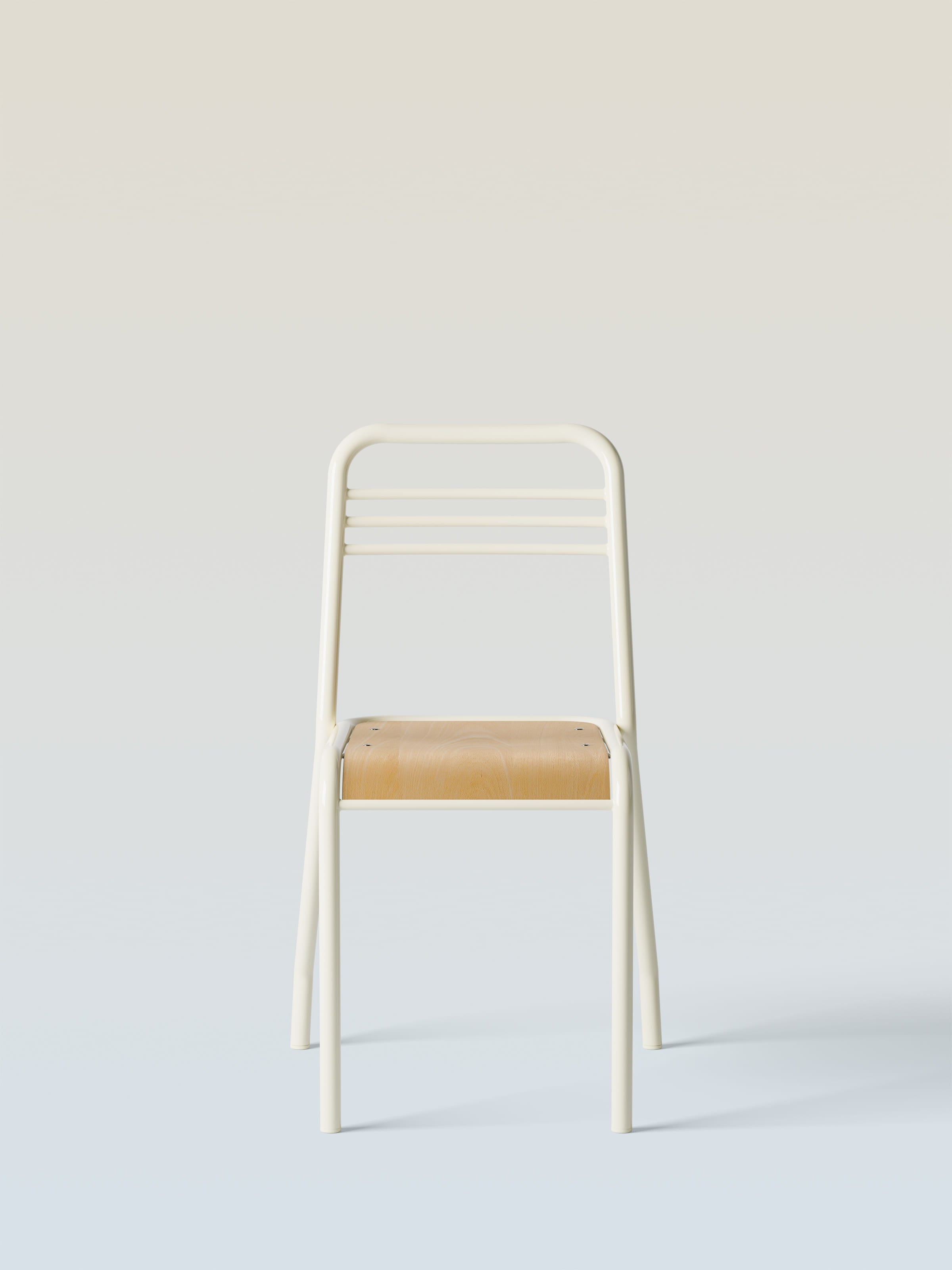UD Chair with wooden seat - Pearl White