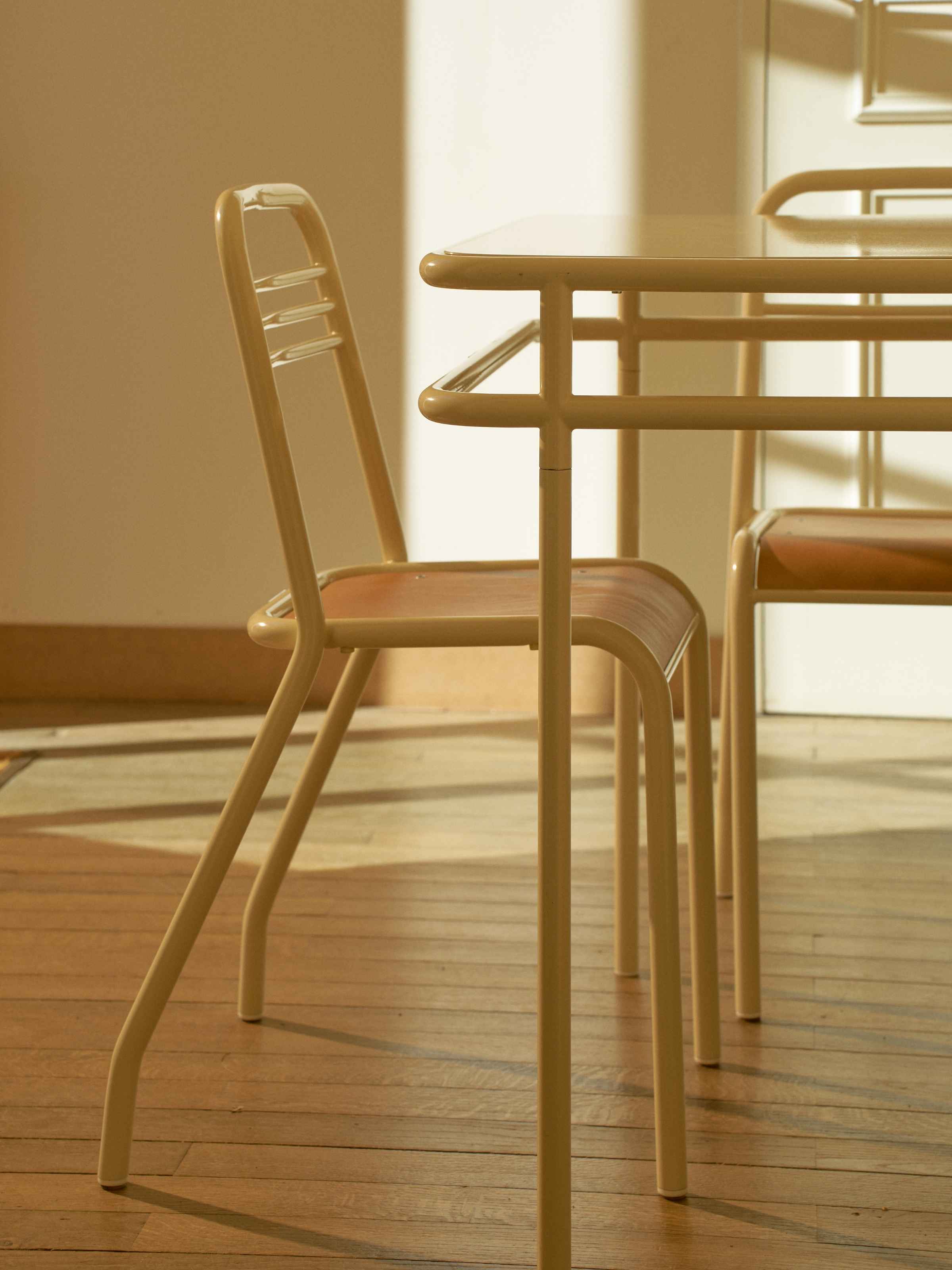 Table UD 180x90 / plateau chêne naturel - Blanc Perlé