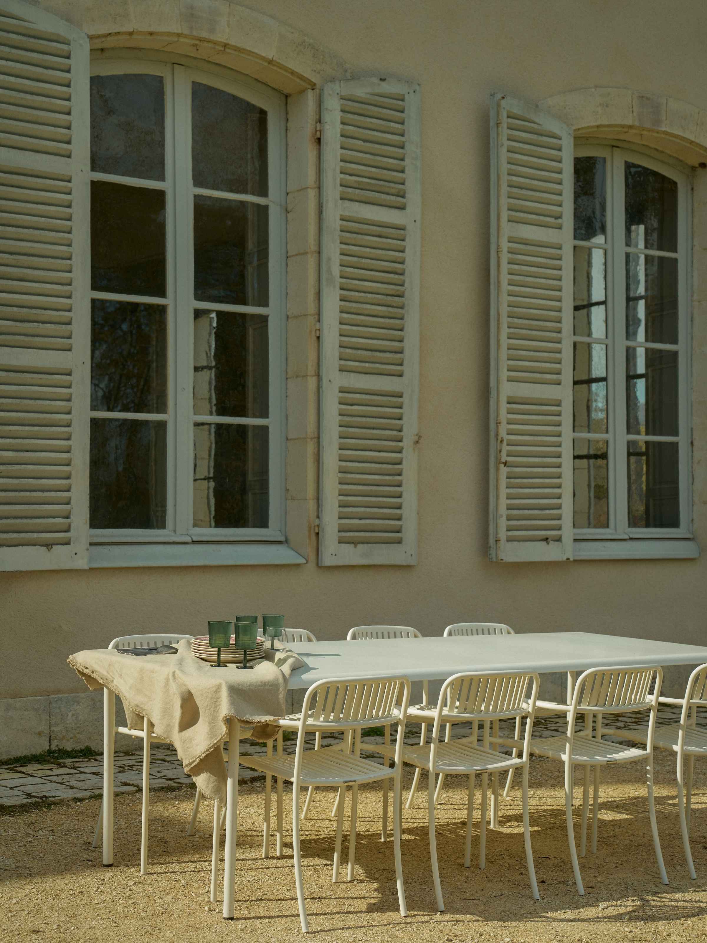 Table Patio 240x100 - Blanc Perlé