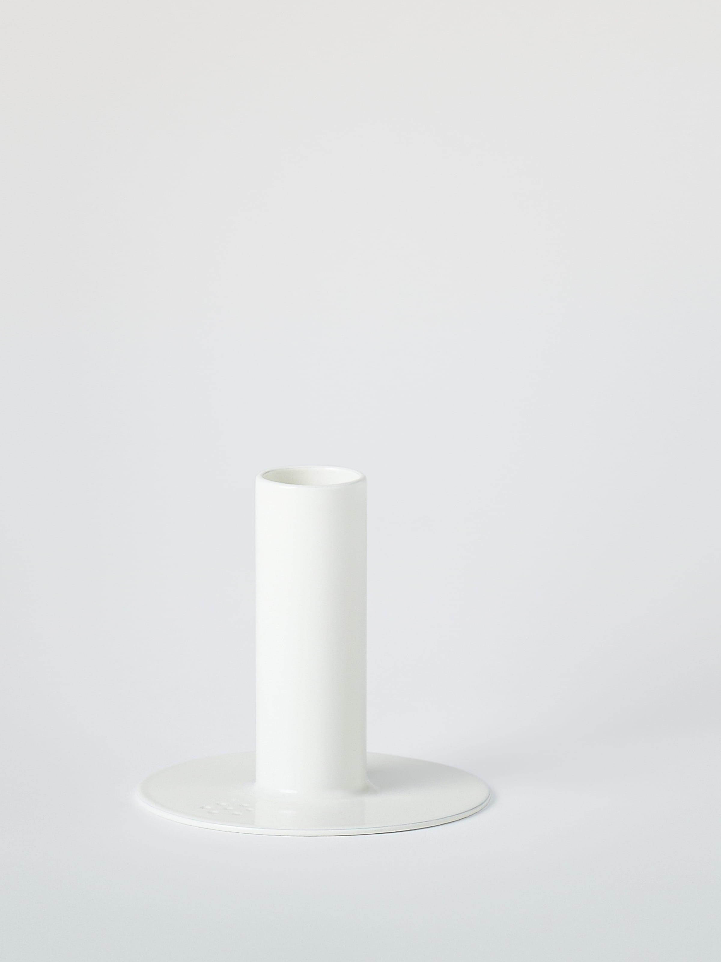 Petit bougeoir avec bougie à la cire d'abeille - Blanc Pur