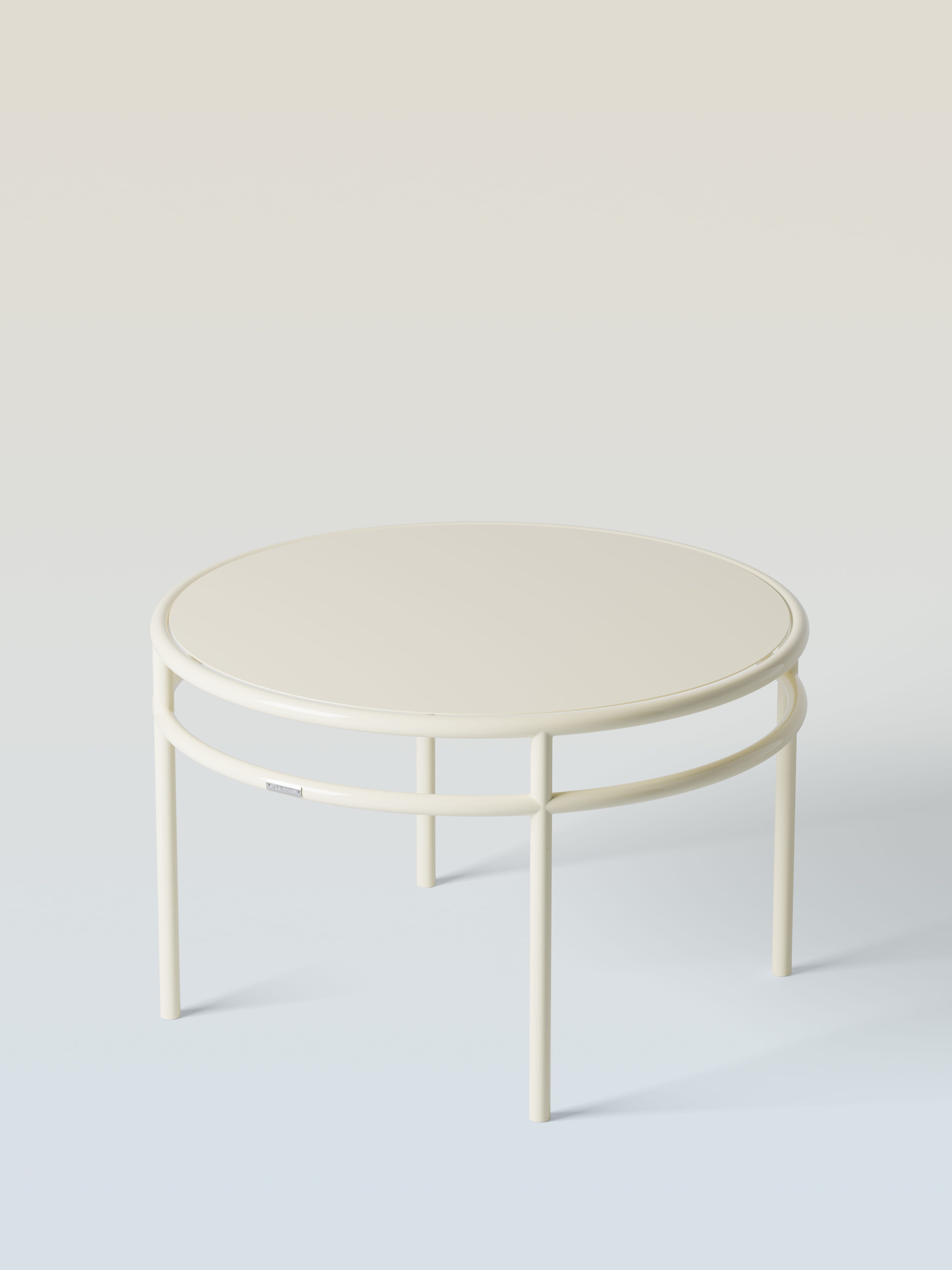 Table basse Epure Ø80 - Blanc Perlé