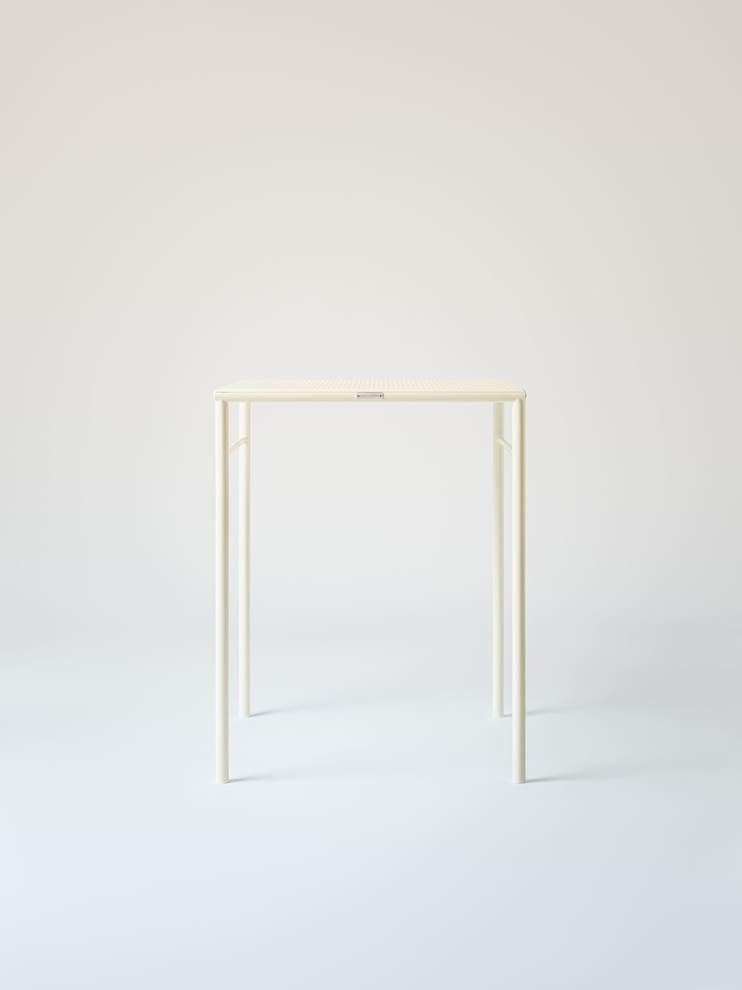 Table café Tressée 60x60 - Blanc Perlé