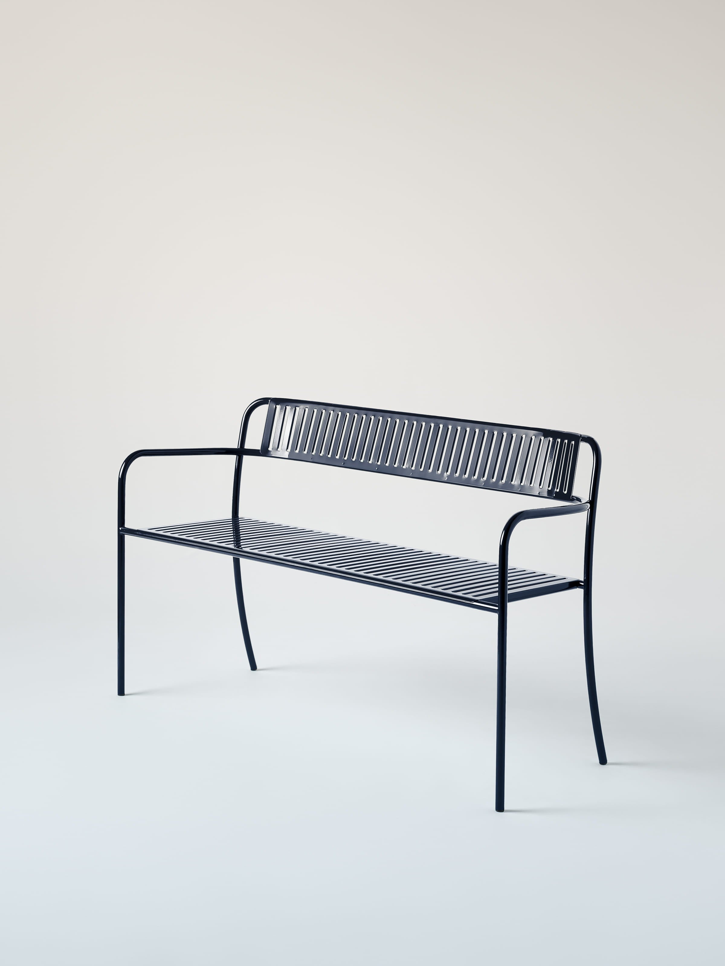 Banc Patio avec dossier - Bleu Noir