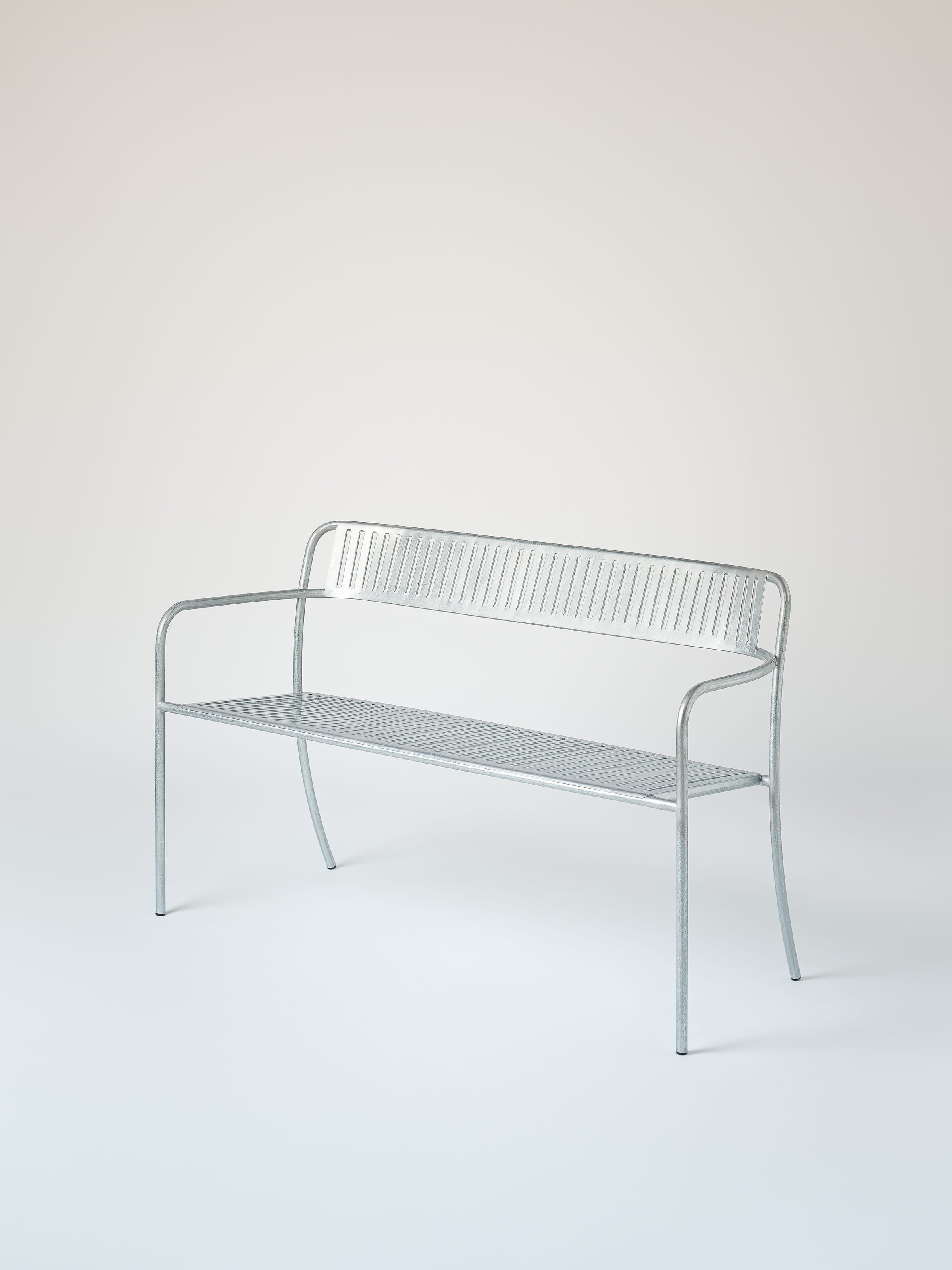 Banc Patio avec dossier - Galvanisé Verni