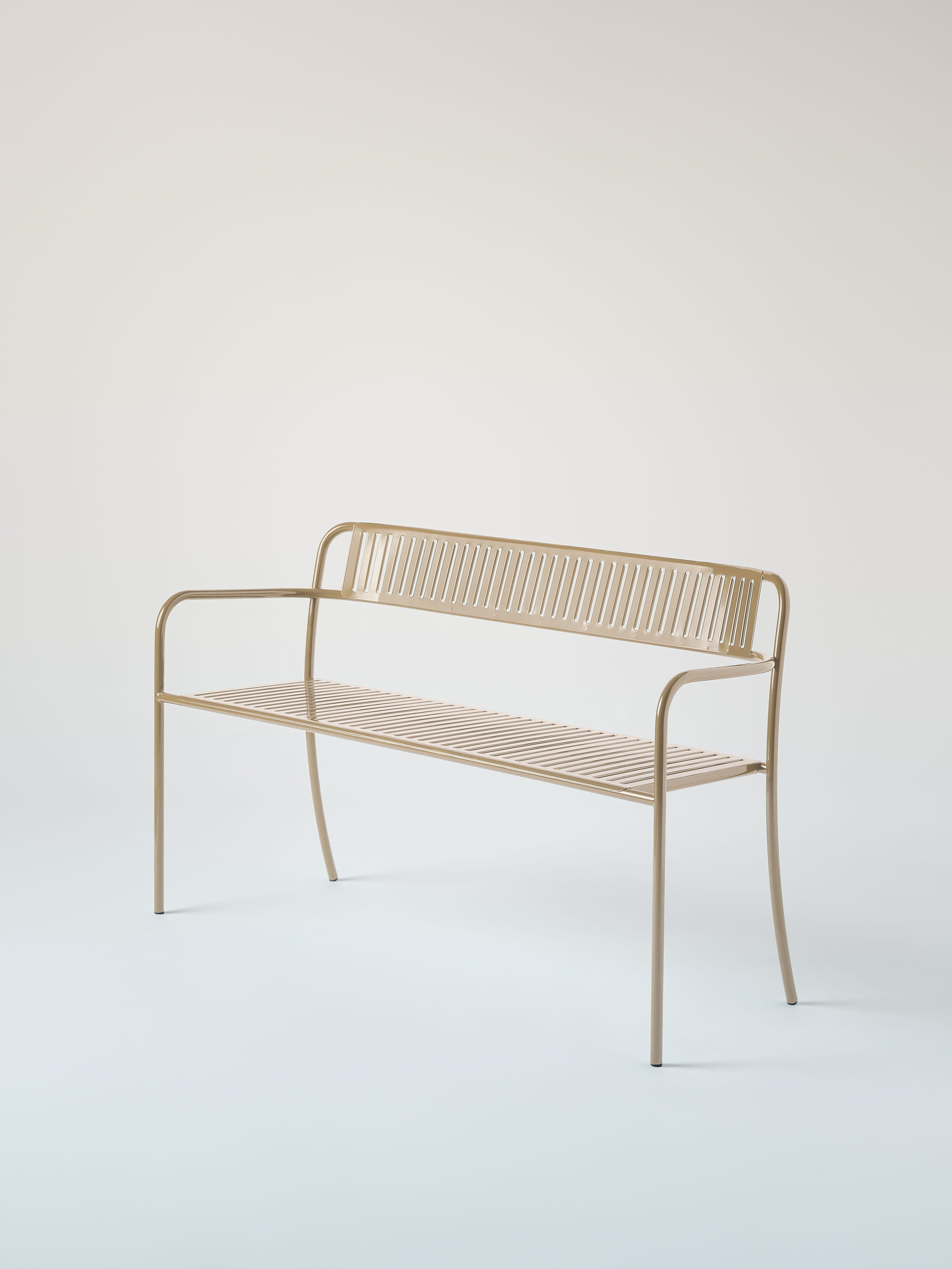 Banc Patio avec dossier - Gris Beige