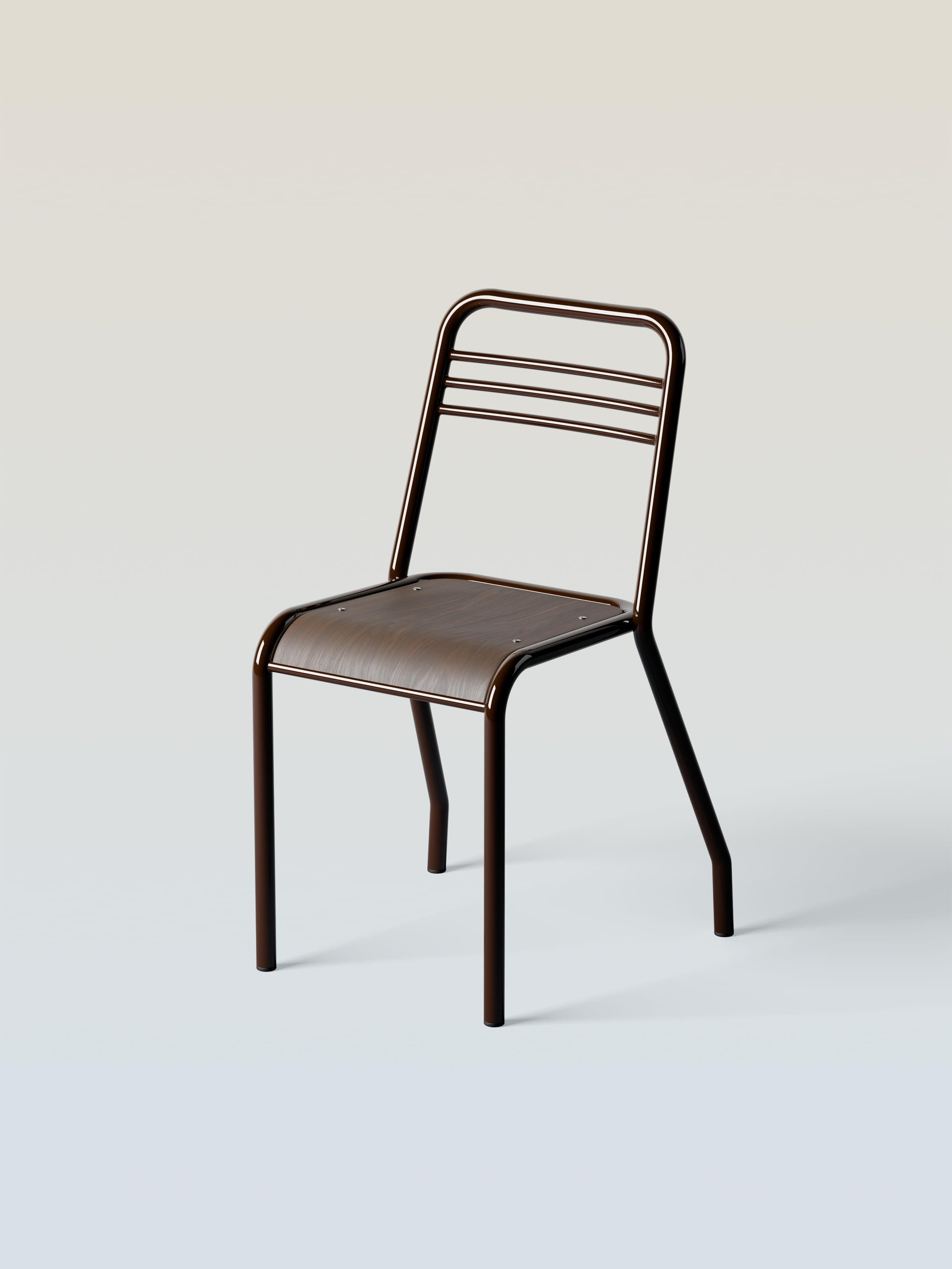 Chaise UD assise bois - Brun Noir