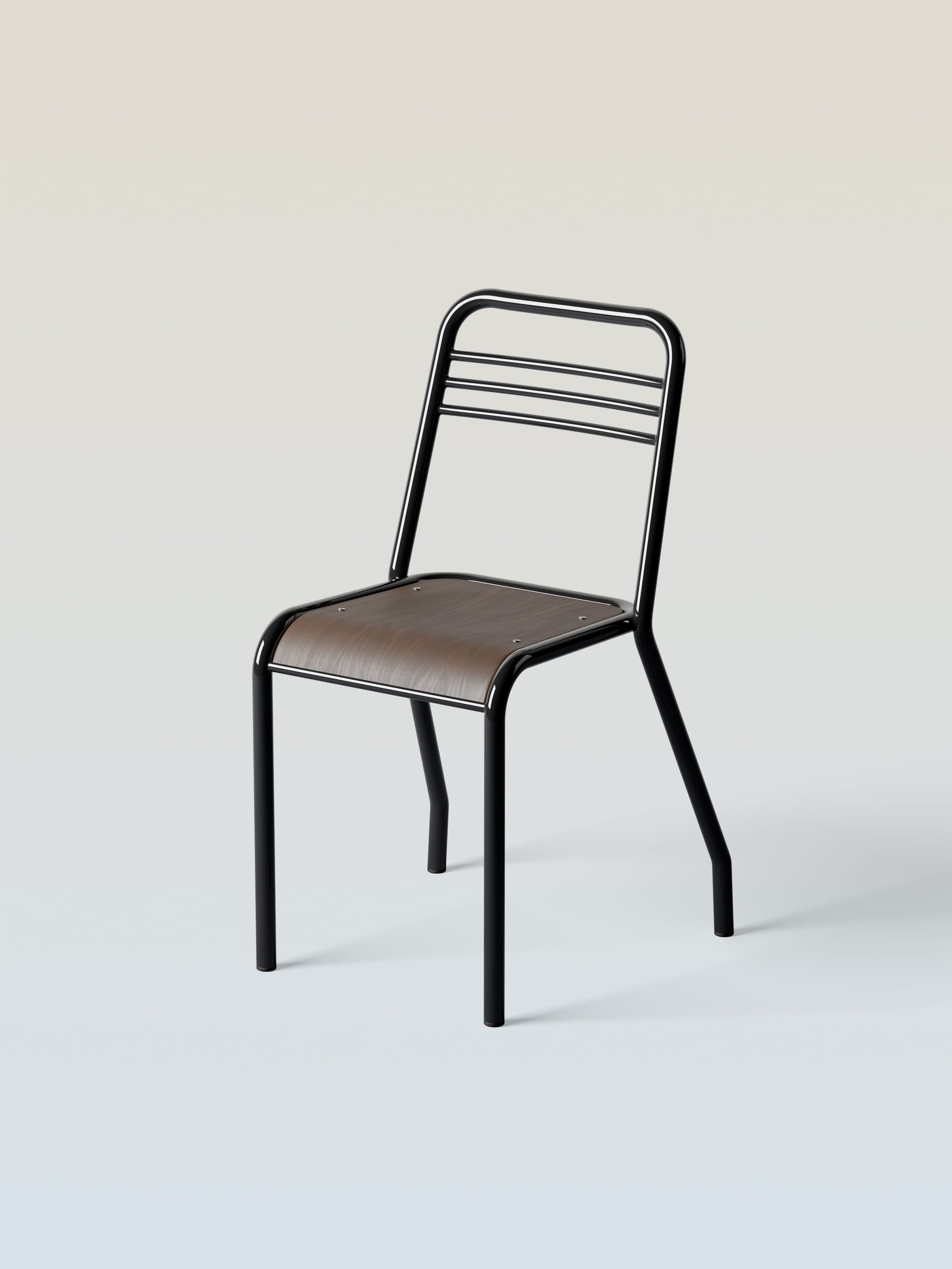 Chaise UD assise bois - Noir Foncé