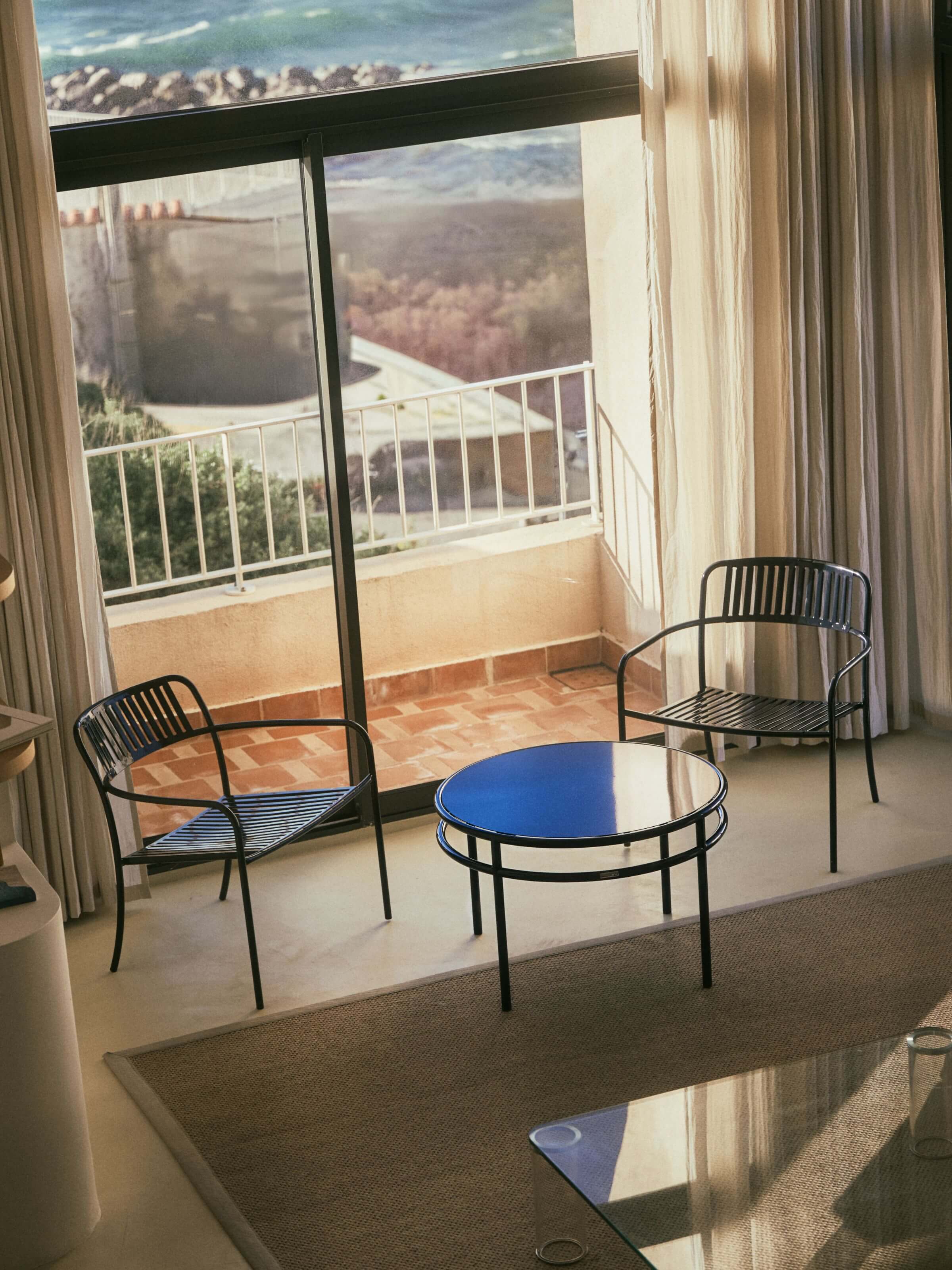Patio Lounge Chair - Blue Black