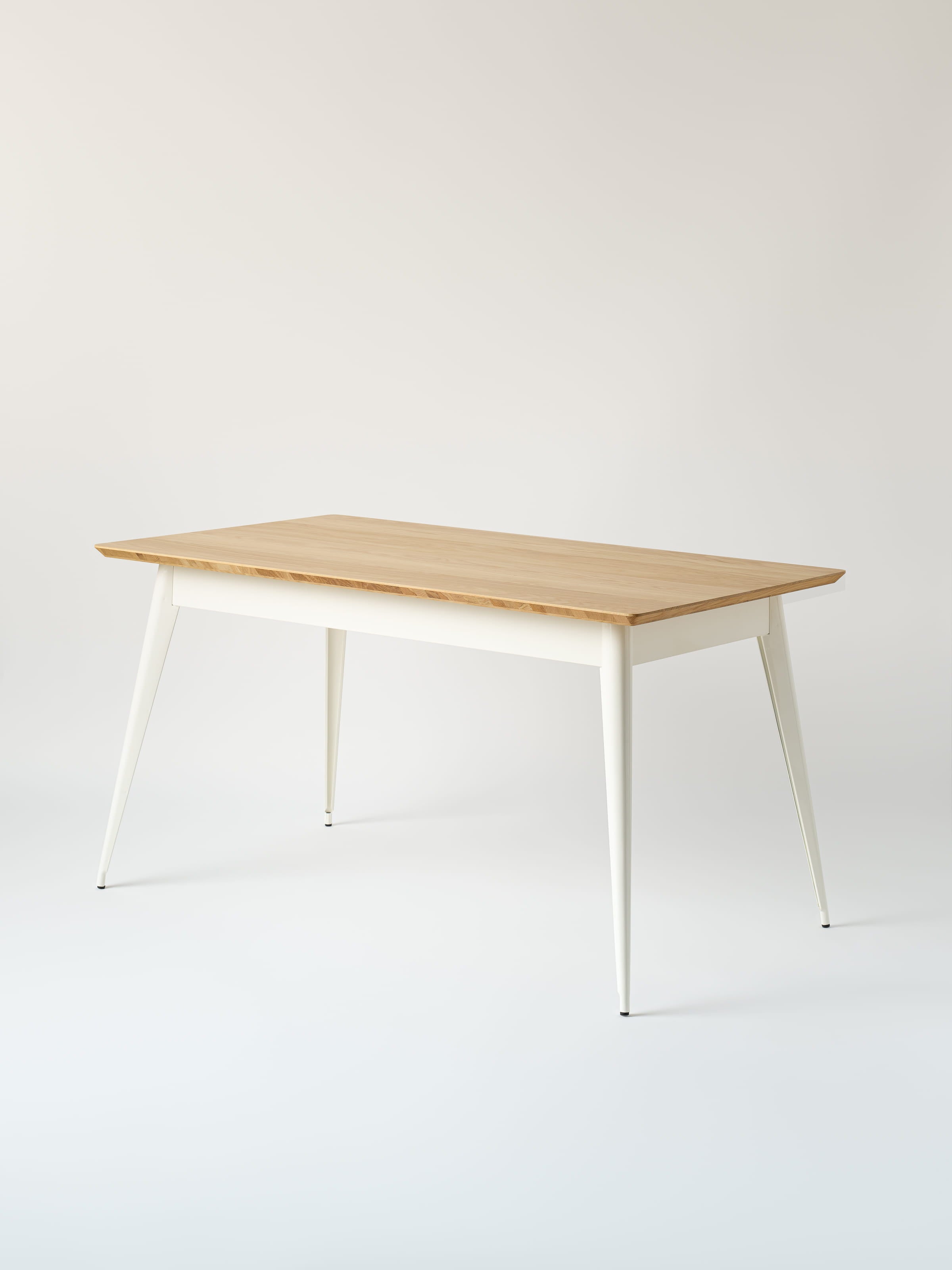 Table 55 140x80 / plateau chêne naturel - Blanc Pur