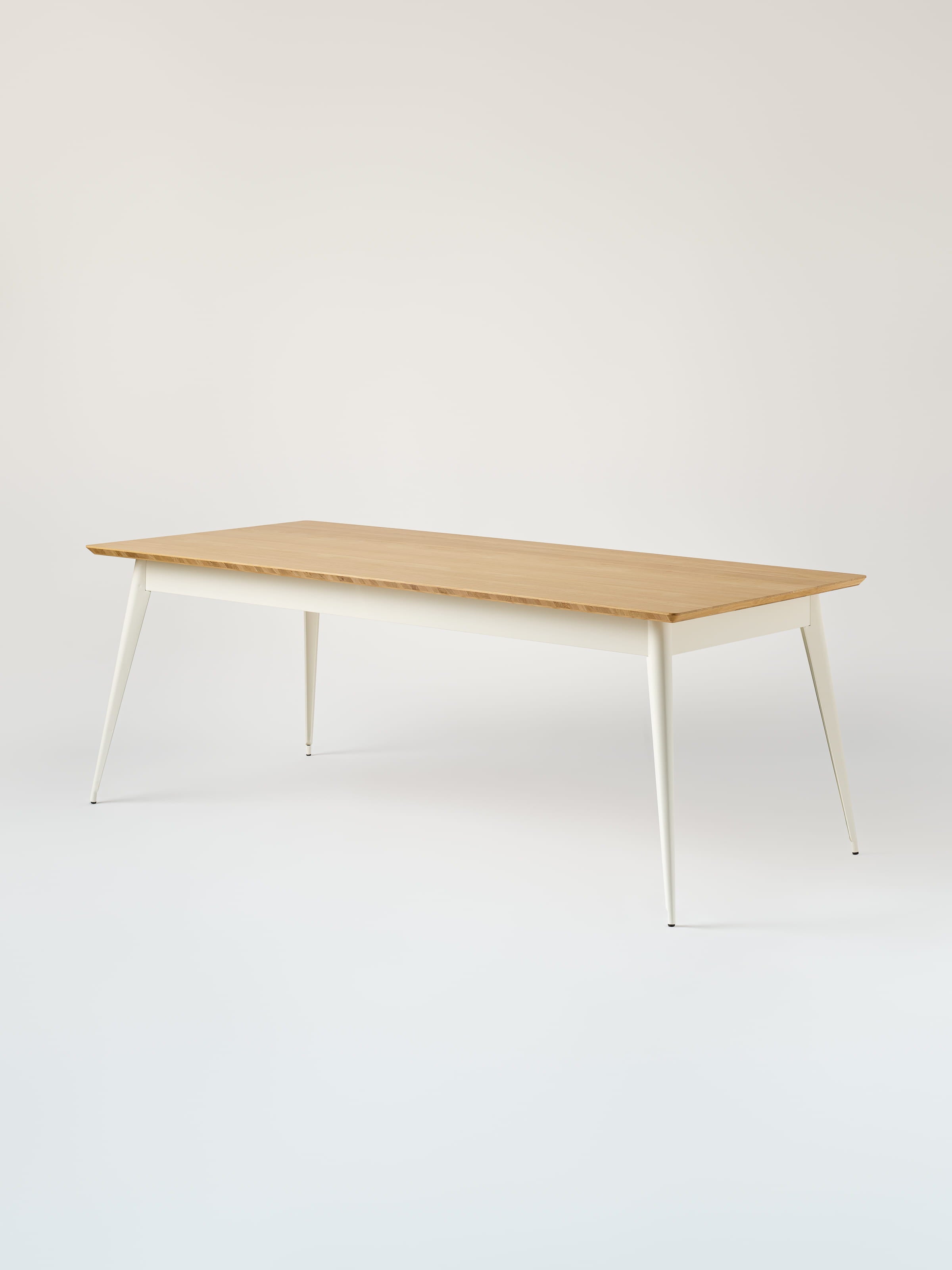 Table 55 200x95 / plateau chêne naturel - Blanc Pur