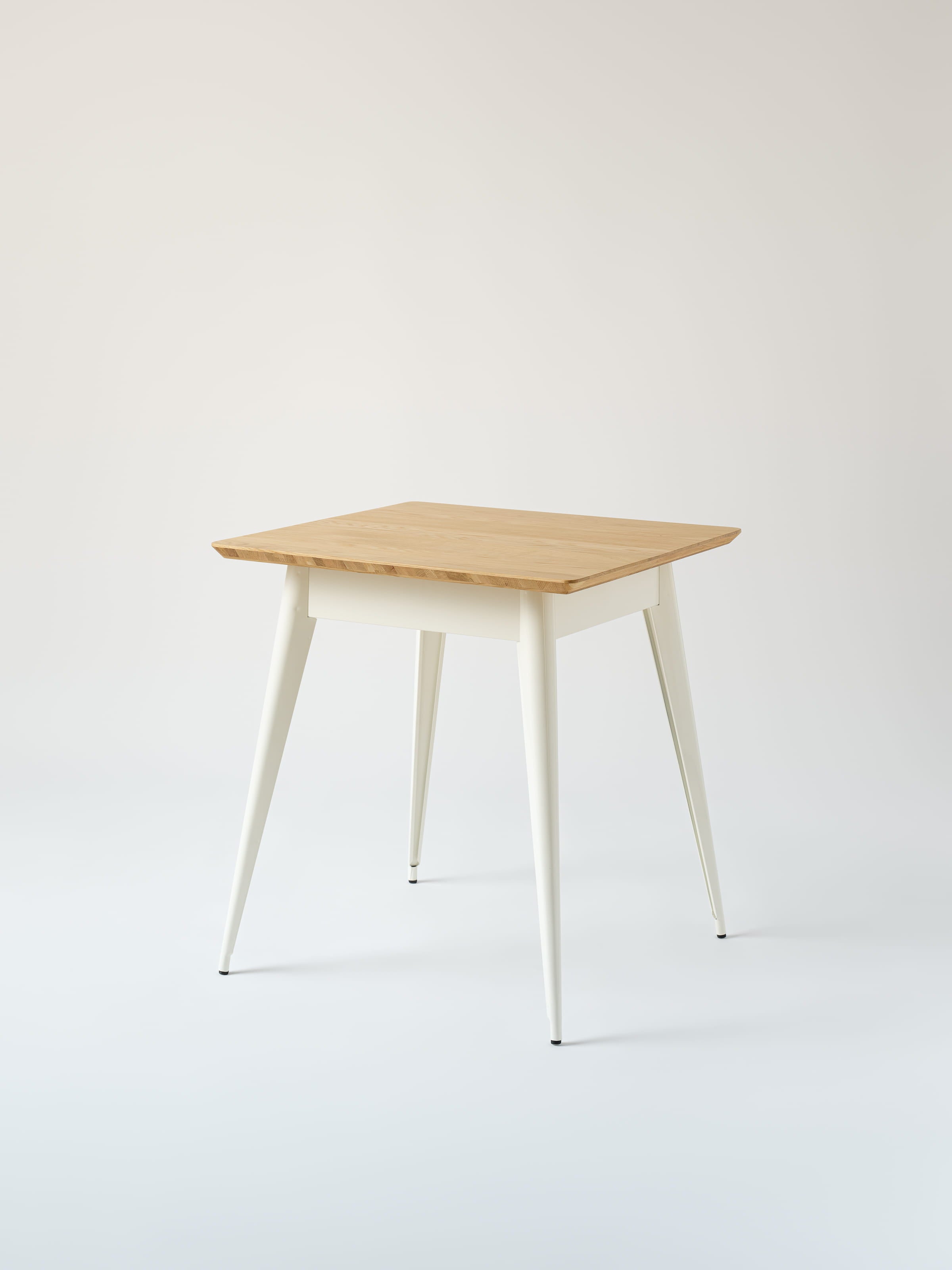 Table café 55 70x70 / plateau chêne naturel - Blanc Pur