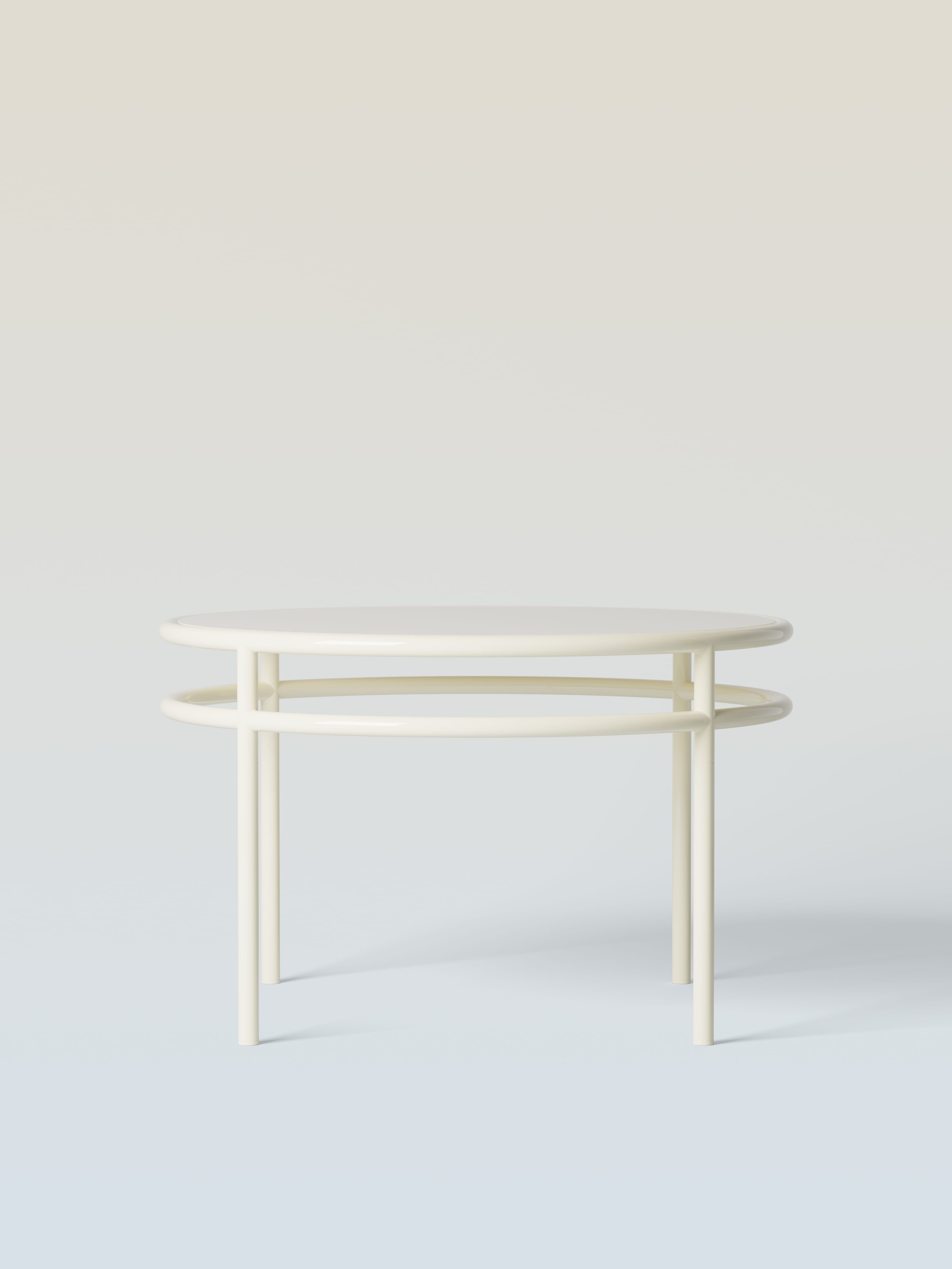 Table basse Epure Ø80 - Blanc Perlé