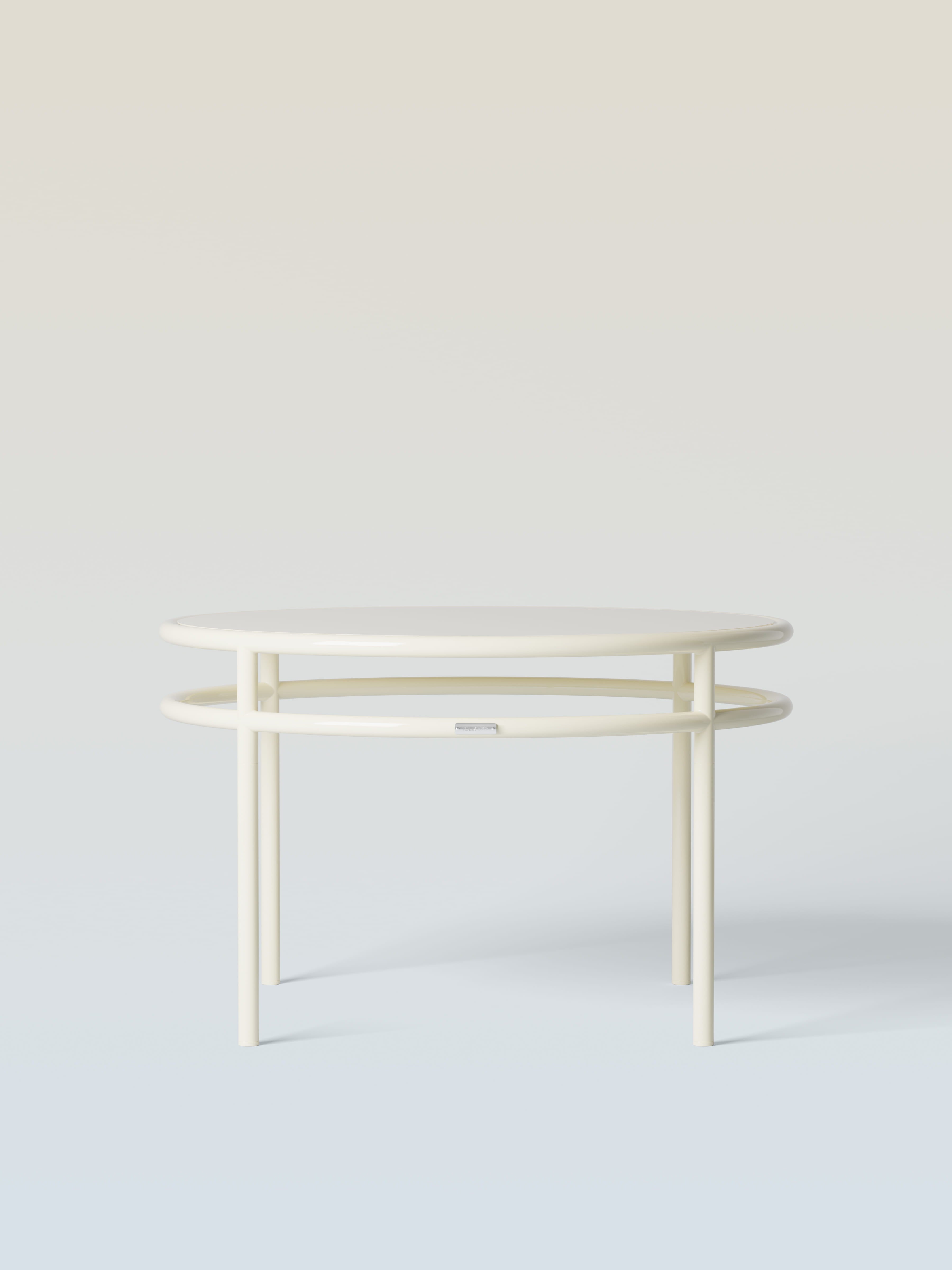 Table basse Epure Ø80 - Blanc Perlé