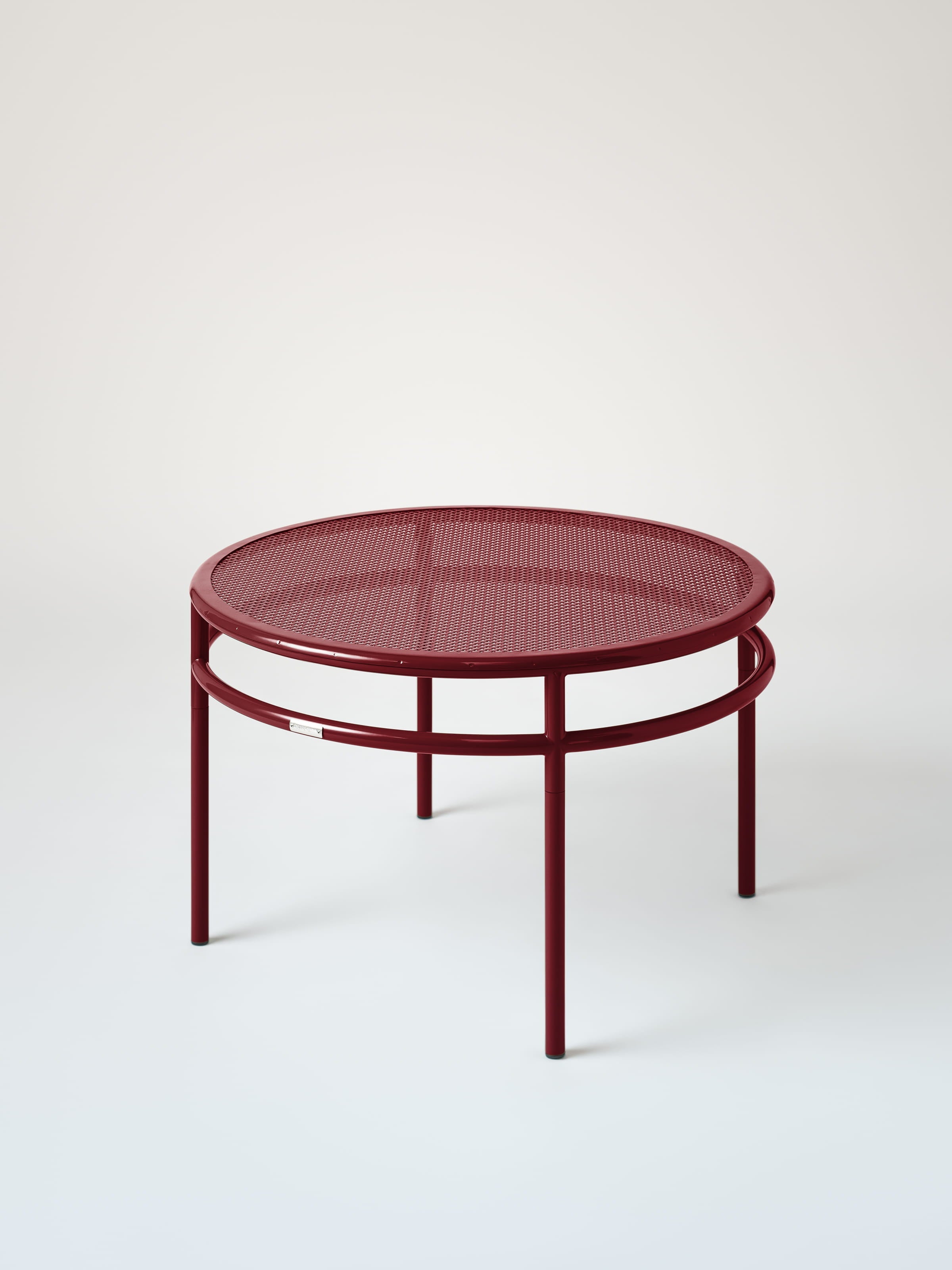 Table basse Tressée Ø80 - Rouge Vin