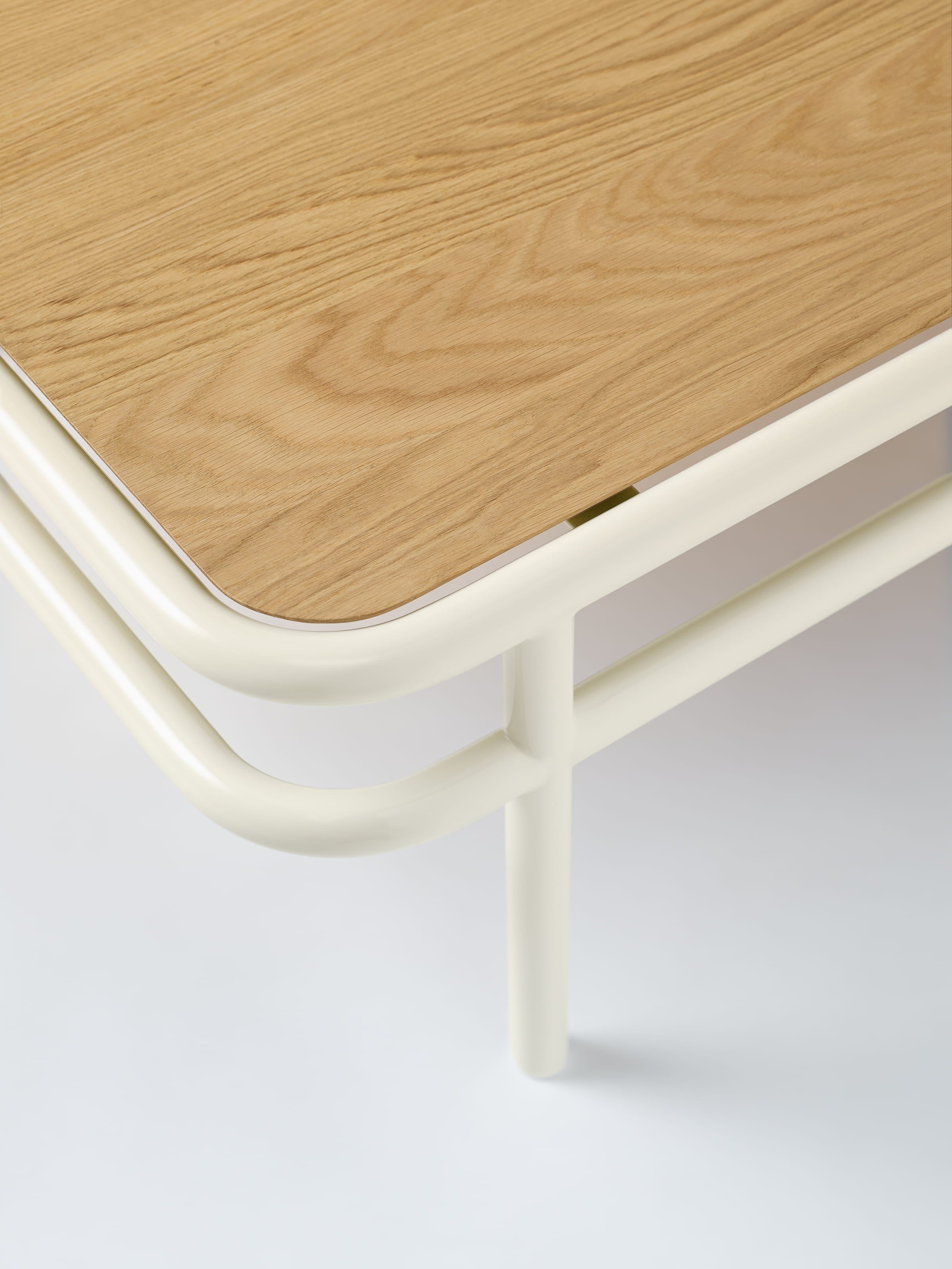 UD Coffee Table 120x60 / Natural Oak Top - Pearl White