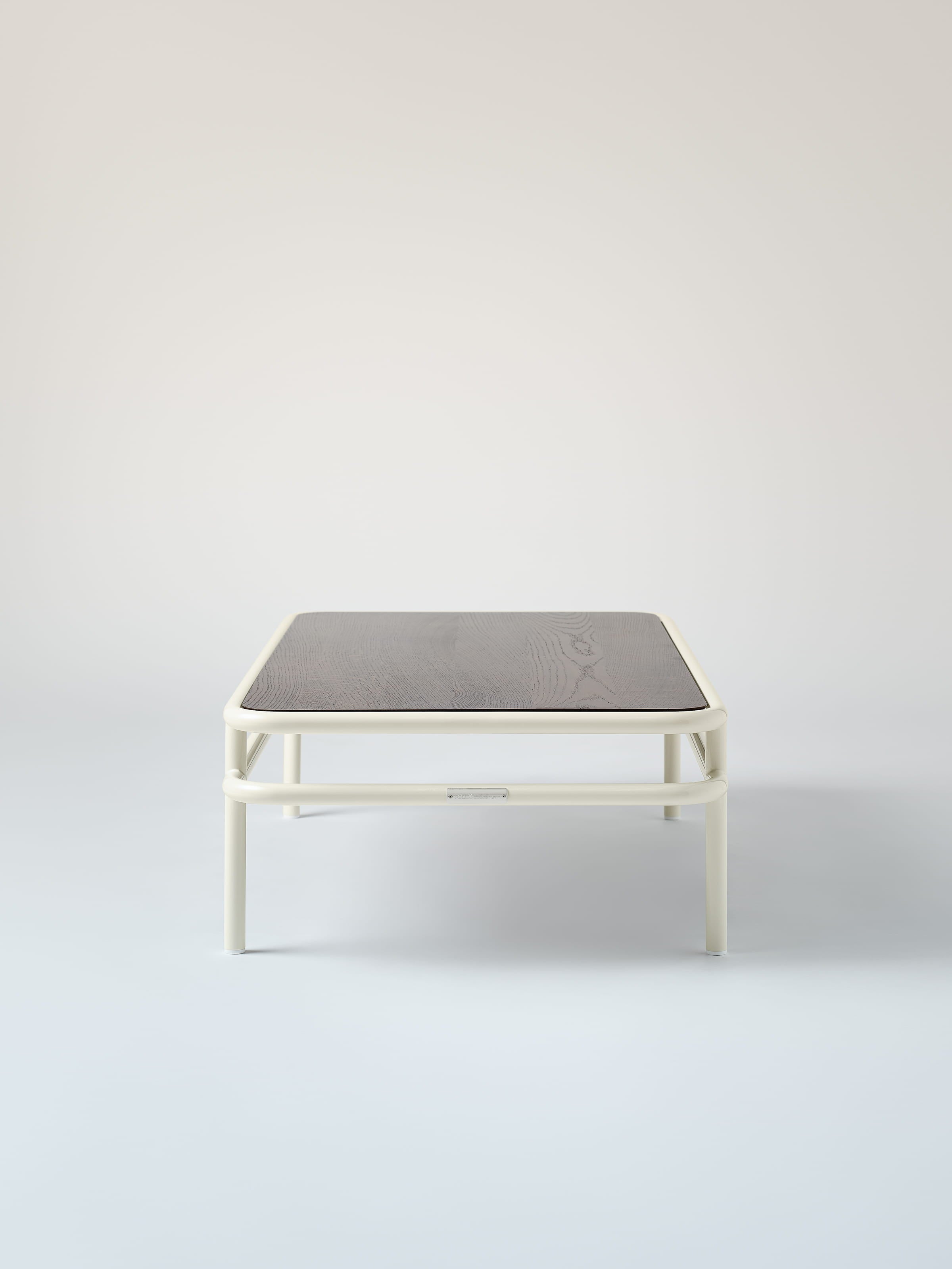 UD Coffee Table 120x60 / Oak Top with Walnut Stain - Pearl White