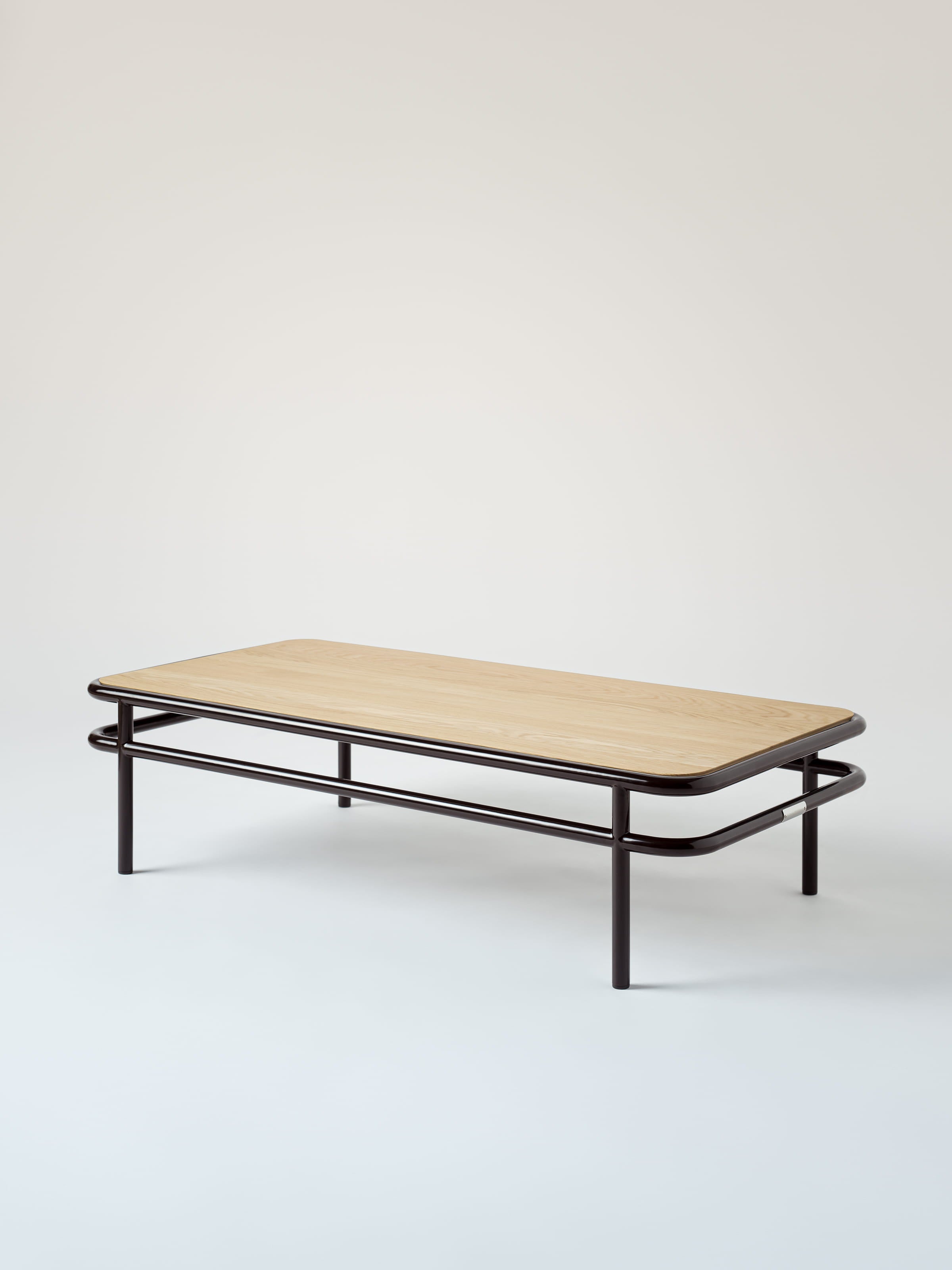 Table basse UD 120x60 / plateau chêne naturel - Brun Noir