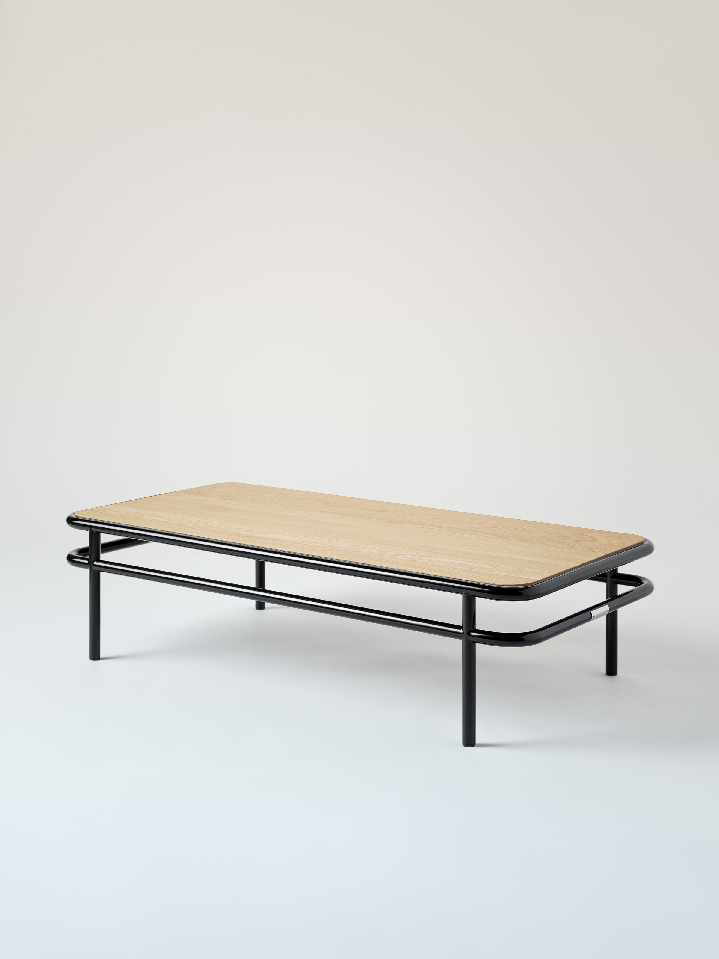 Table basse UD 120x60 / plateau chêne naturel - Noir Foncé