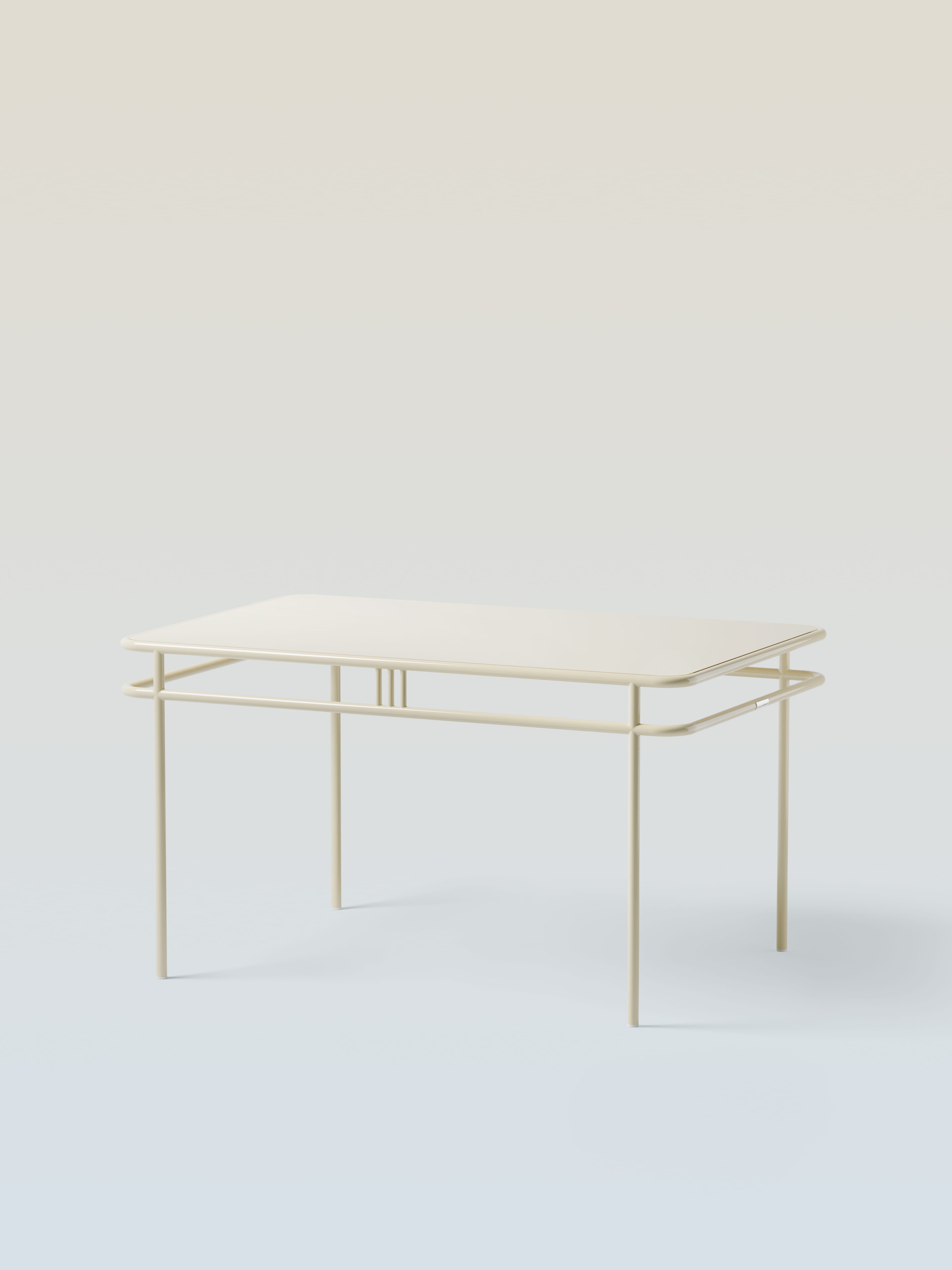 Table UD 140x90 / plateau métal - Blanc Perlé