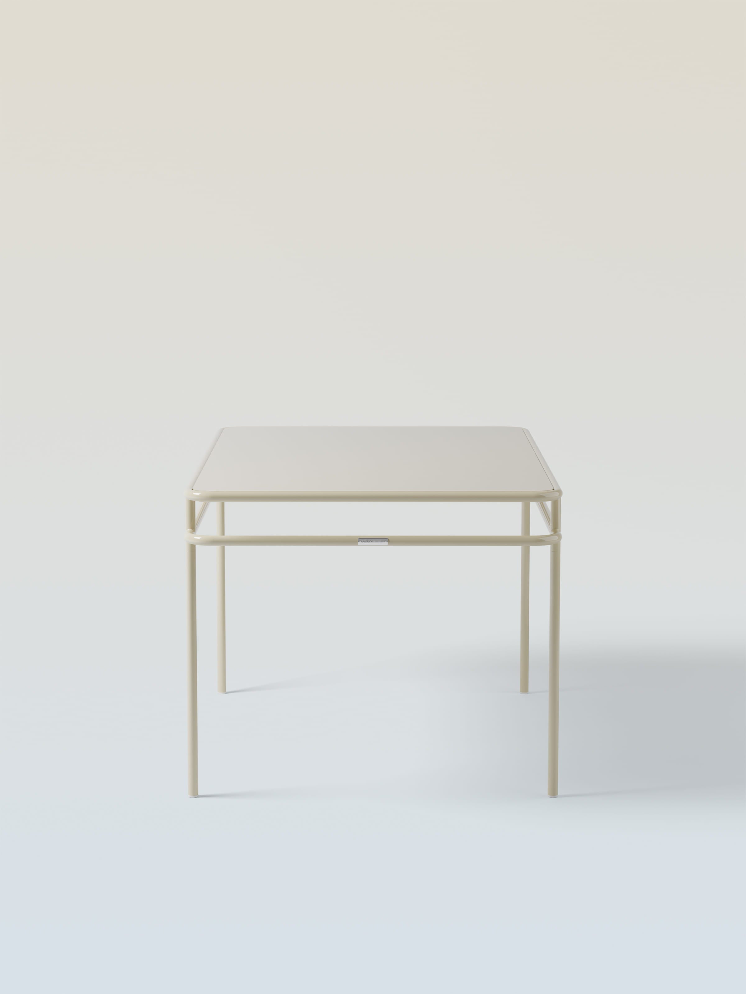 Table UD 140x90 / plateau métal - Blanc Perlé