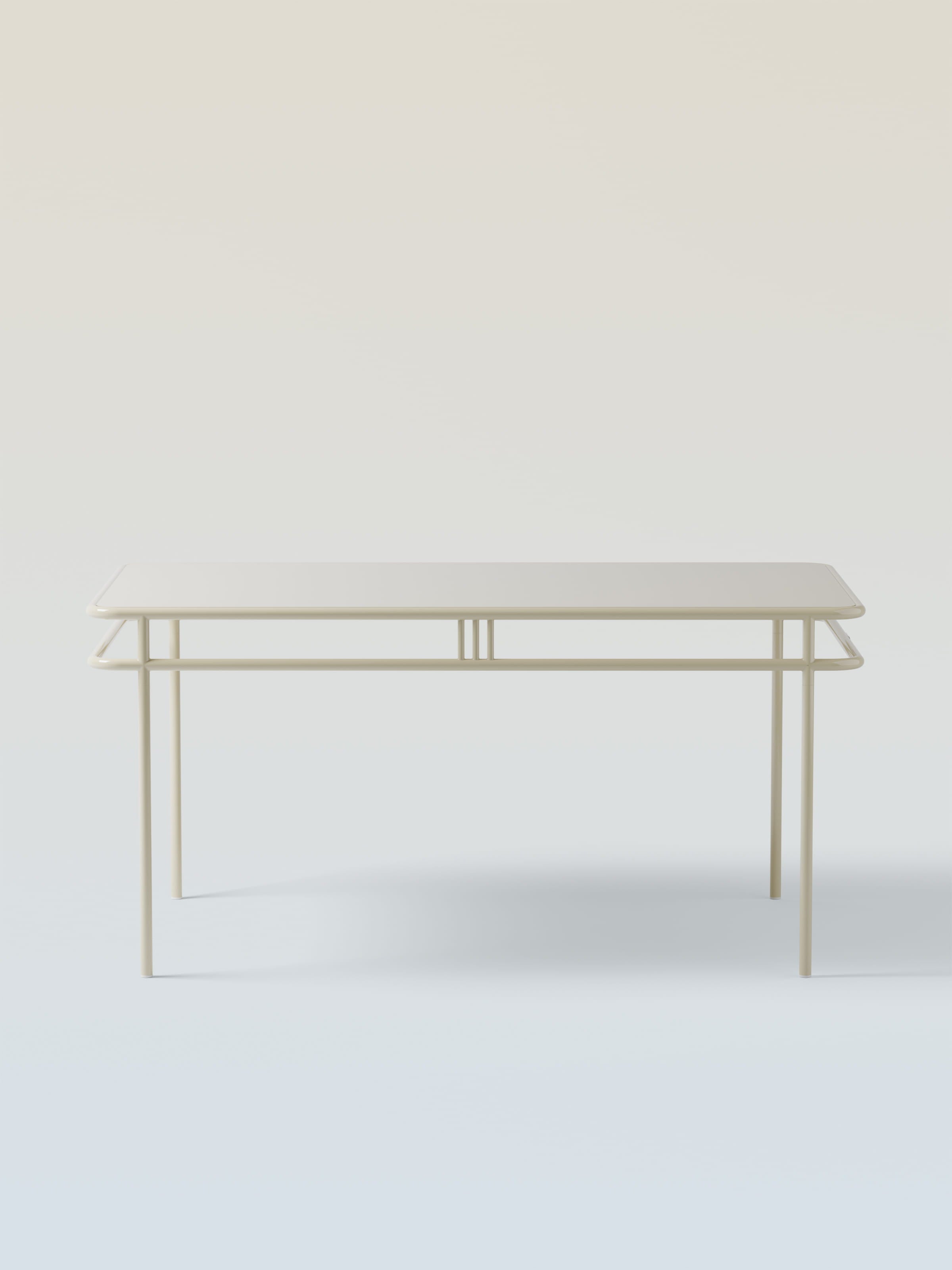 Table UD 160x90 / plateau métal - Blanc Perlé