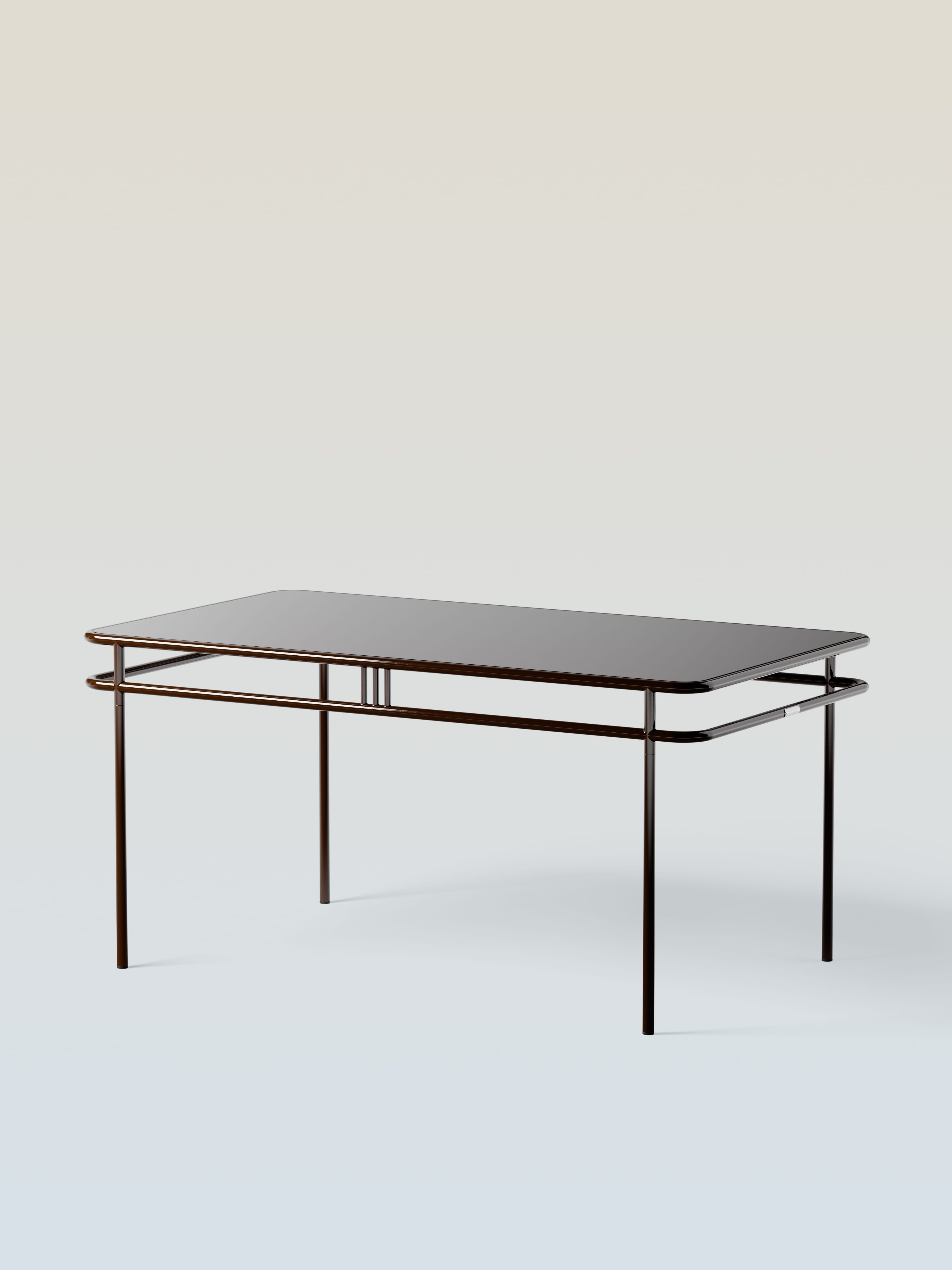 Table UD 160x90 / plateau métal - Brun Noir