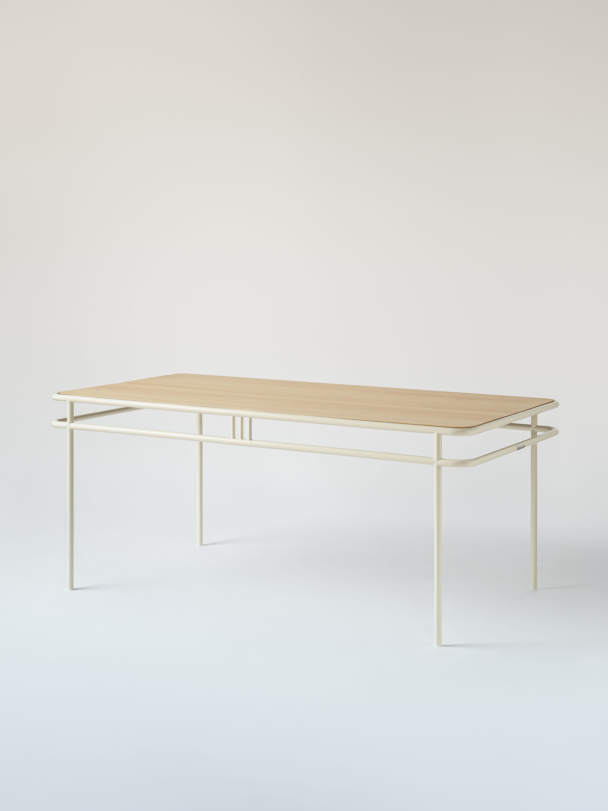 Table UD 180x90 / plateau chêne naturel - Blanc Perlé