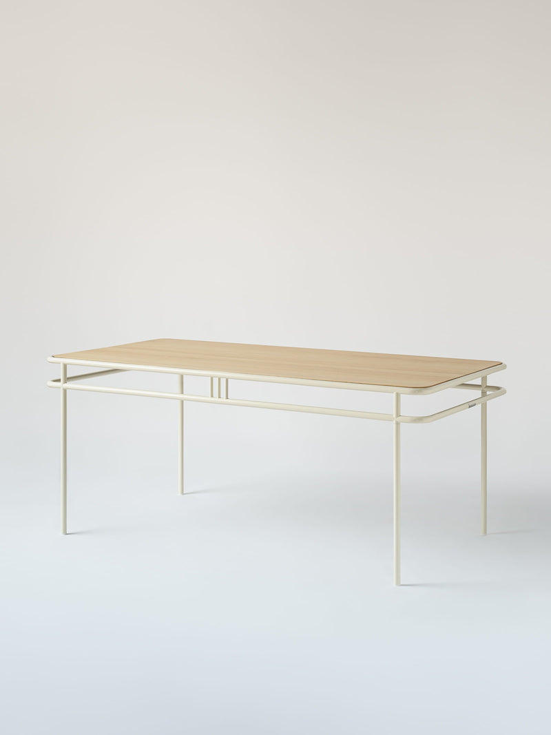Table UD 180x90 / plateau chêne naturel - Blanc Perlé