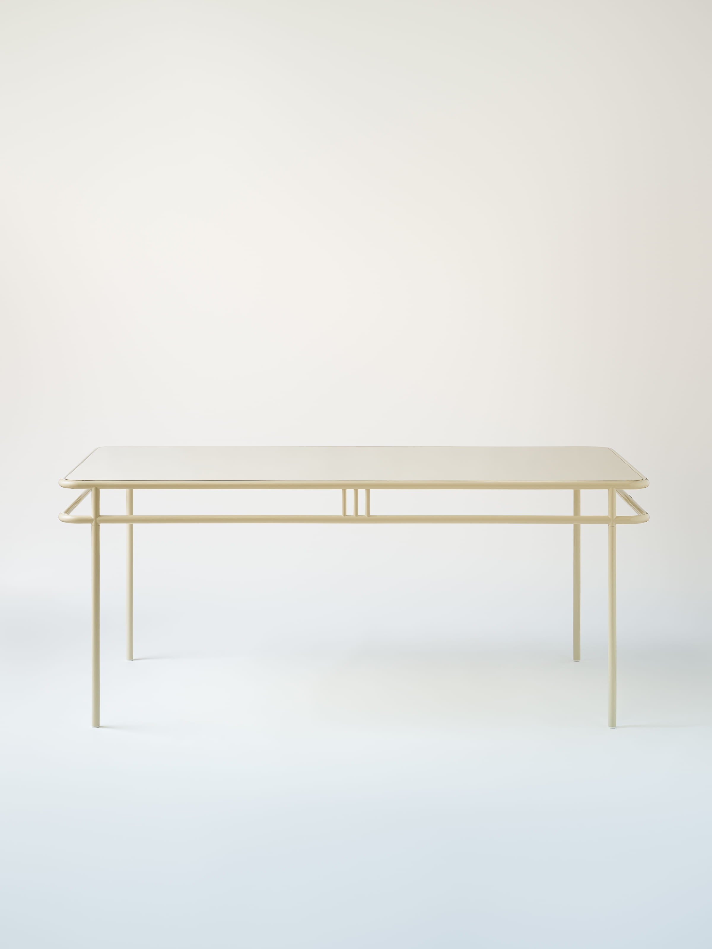Table UD 180x90 / plateau métal - Blanc Perlé