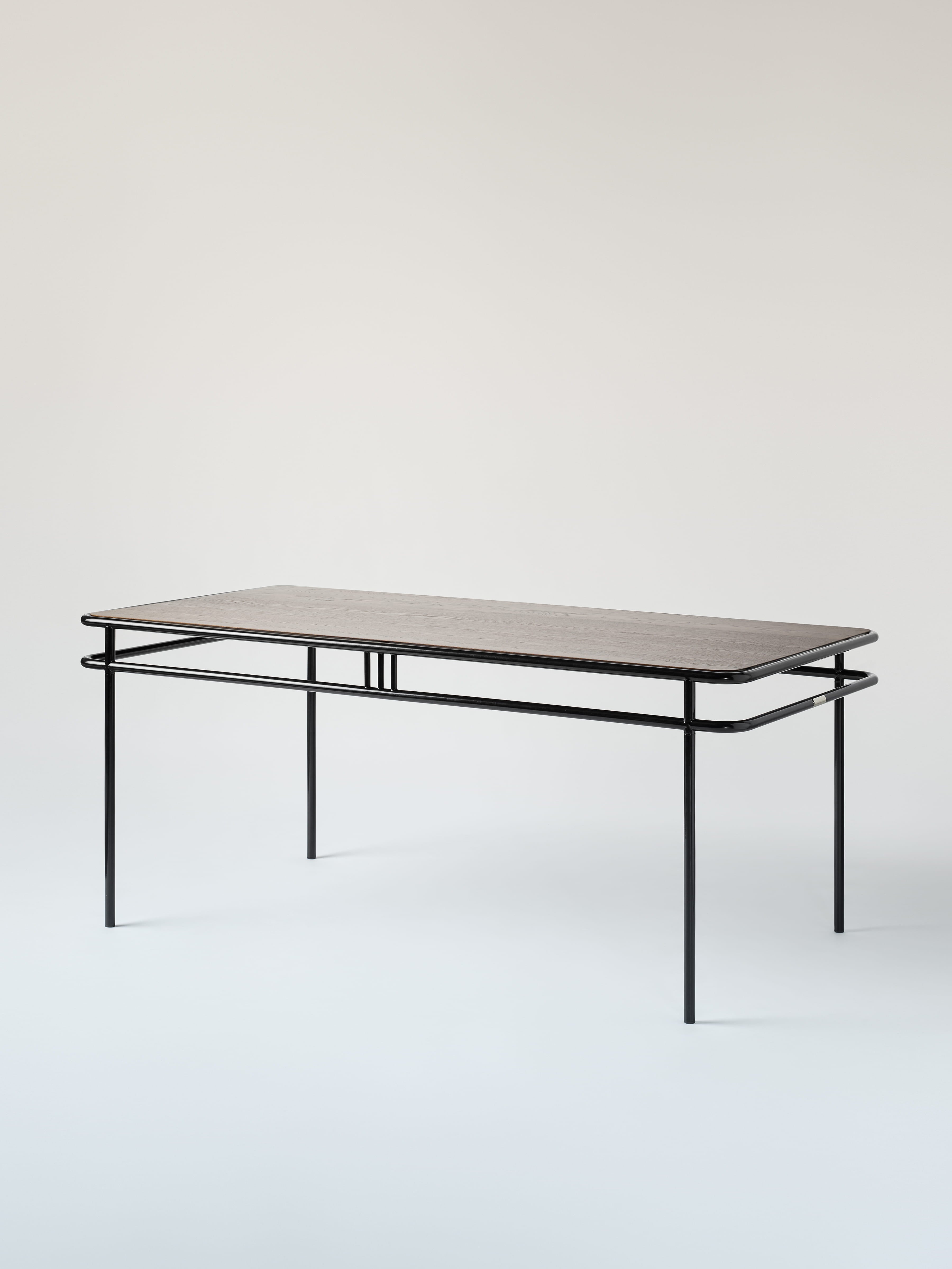Table UD 180x90 / plateau chêne teinté noyer - Noir Foncé