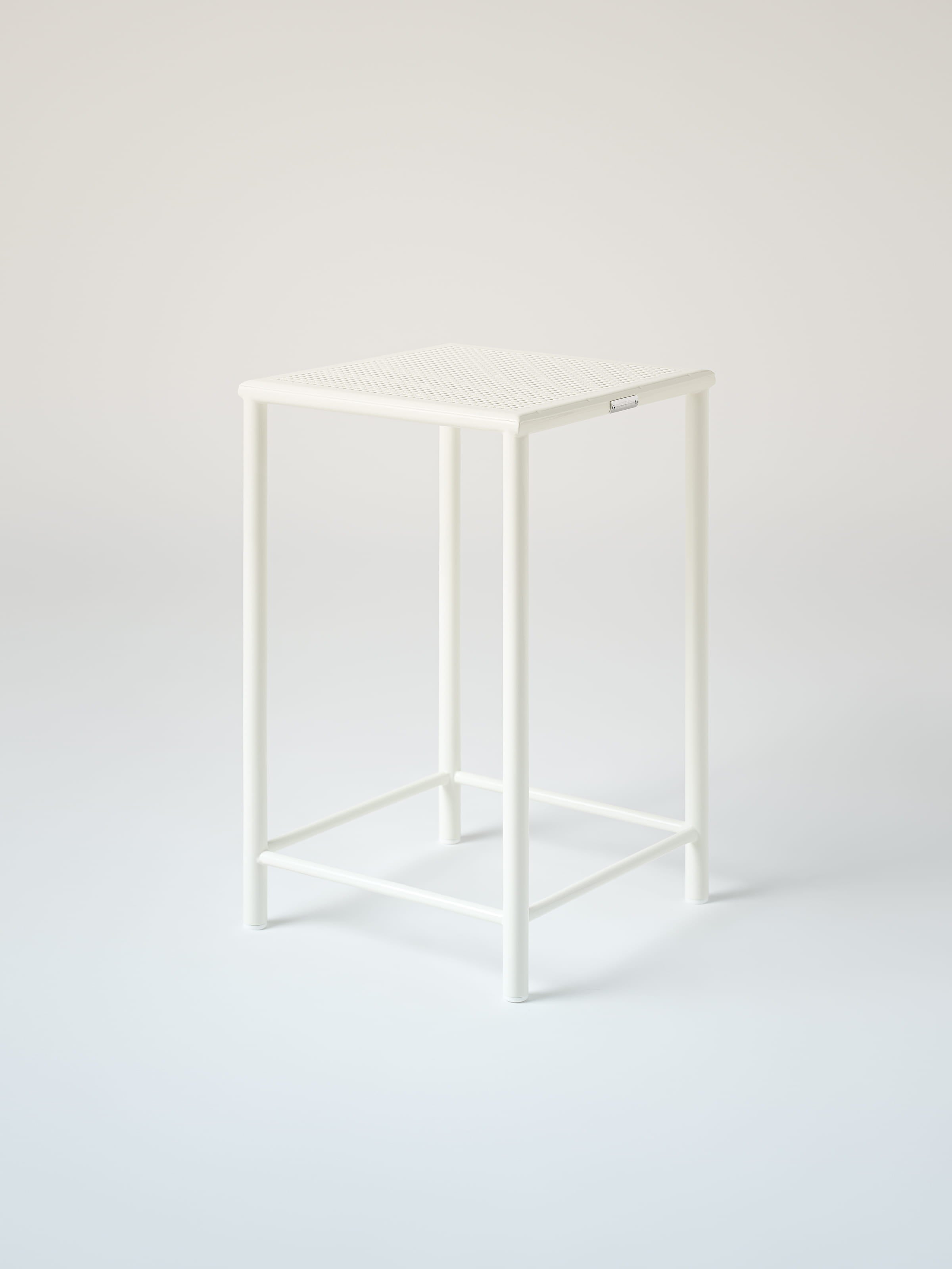 Tabouret Tressé H65 - Blanc Perlé