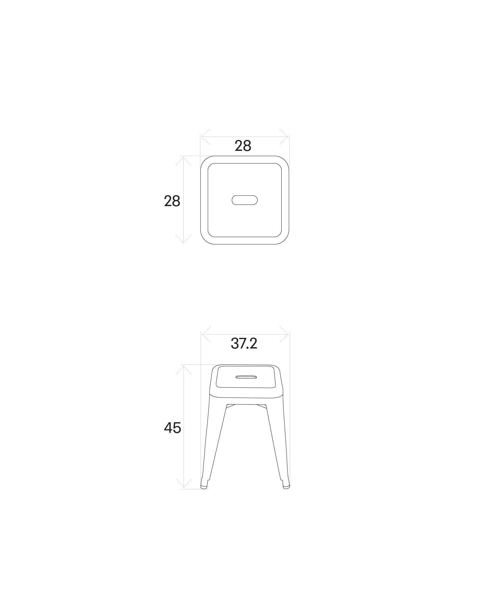 Stool H45 - Pure White